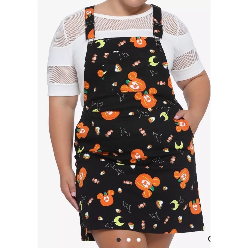 NWOT Disney Hot Topic Mickey Mouse Halloween Pumpkin Treats Skirtall Plus Sz 3X